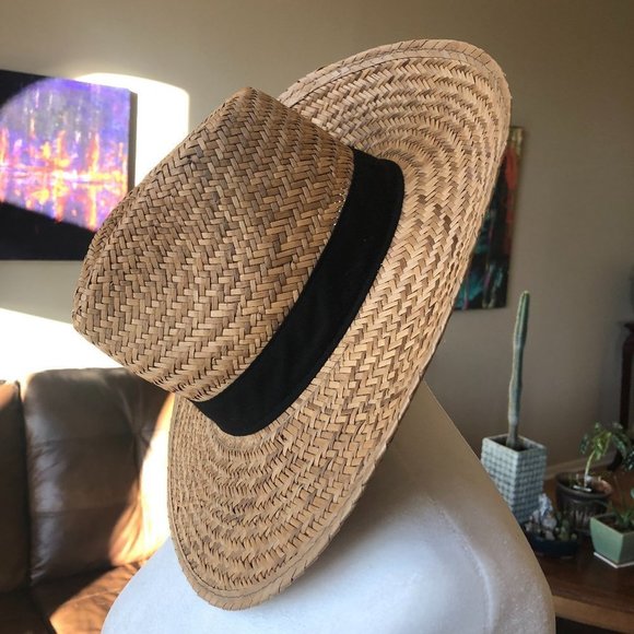 Accessories - Wicker Hat Sun Church Beach Vacation Tourist Gardening Cowboy Western Medium